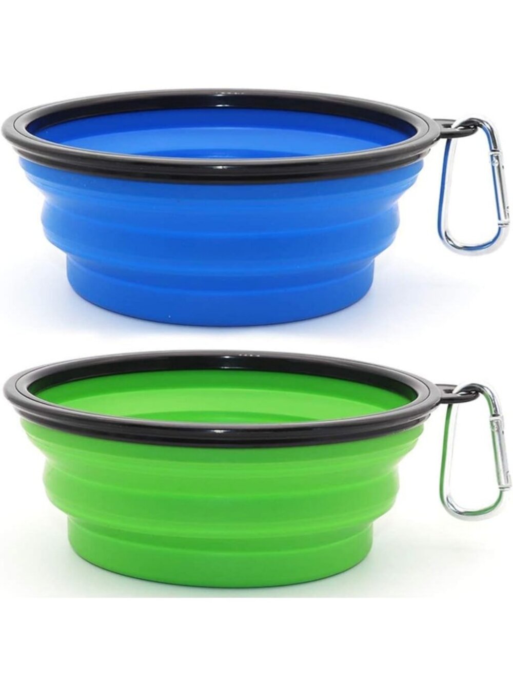 2 Pack Large Collapsible Dog Bowls - Portable Pet Water & Food Dishes for Travel
